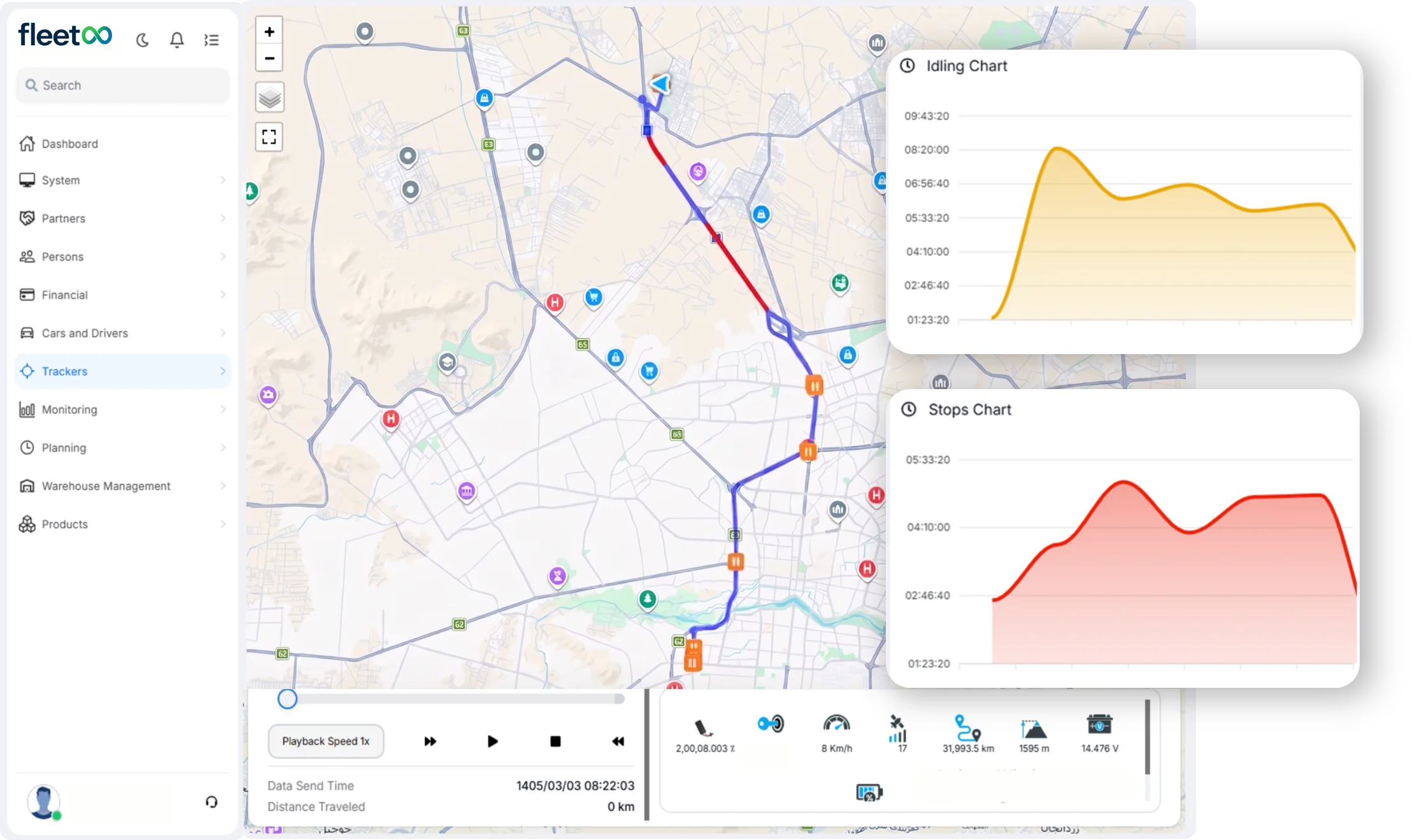 FleetInfinity platform dashboard